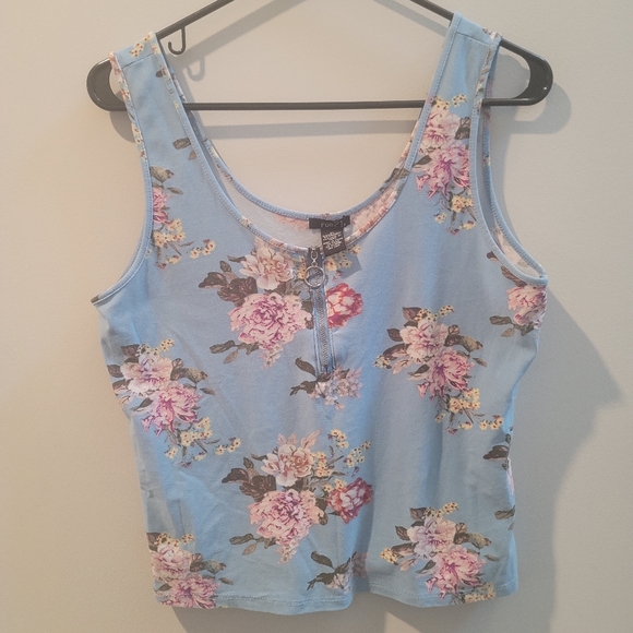 Rue 21 womens crop top floral zip close XL - Picture 1 of 11